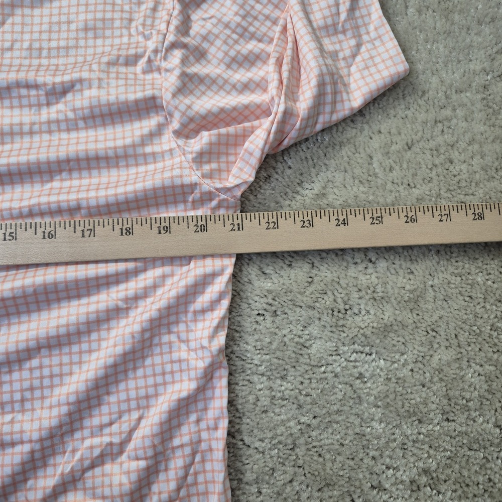 Collars & Co Shirt Mens Medium Orange Check Button Up Performance Office Preppy - Picture 5 of 8
